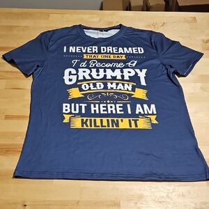 3 for $20 👴 NWT Ouku Grumpy Old Man Graphic Tee Blue Size M